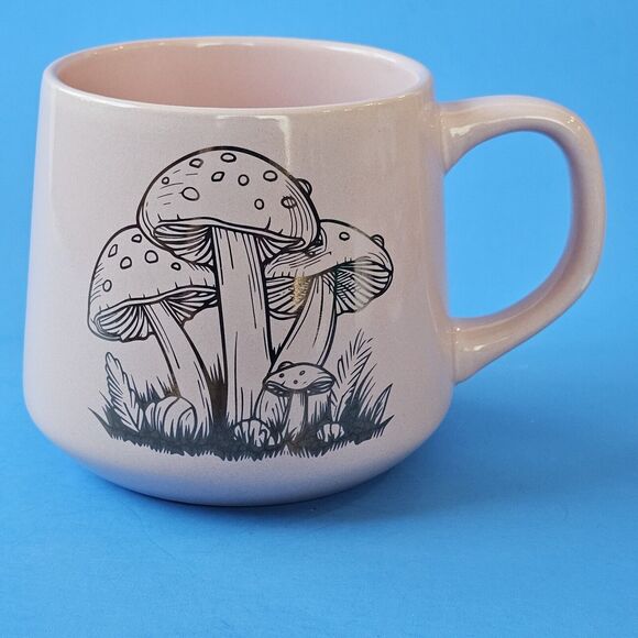 Mushrooms Pink Mug Counter Culture Fly Agaric / Amanita Ceramic Coffee Tea Mug - Picture 3 of 6